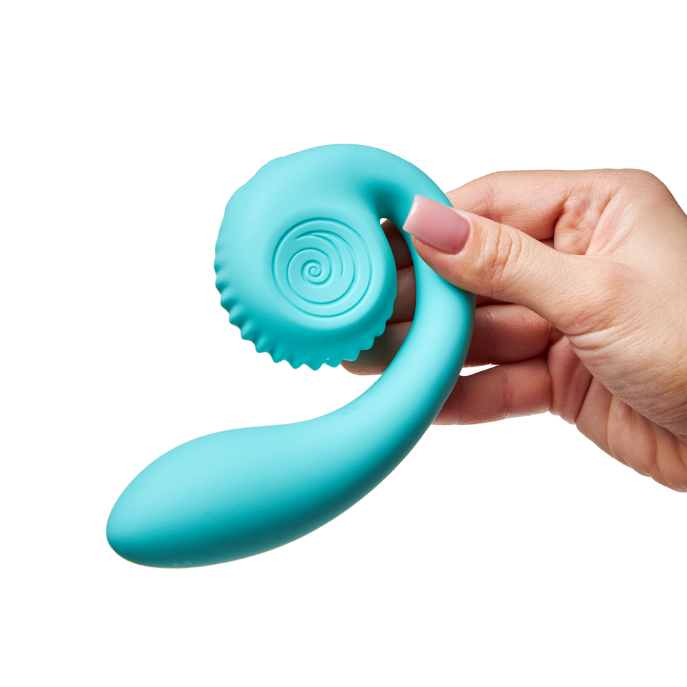 SVibe Snail Gizi turquesa em fotografia oficial, com a cabeça arredondada visível